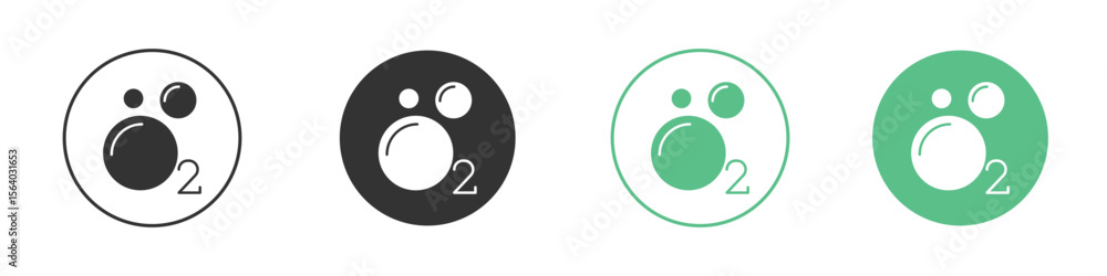 Obraz premium Oxygen O2 icon vector pictogram for ui ux interface elements