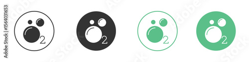 Oxygen O2 icon vector pictogram for ui ux interface elements