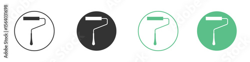 Paint roller icon vector pictogram for ui ux interface elements