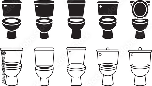 Silhouette of Toilet Designs Vector Illustration