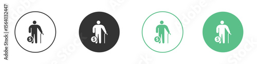Retirement icon vector pictogram for ui ux interface elements