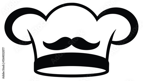 Chef Hat and Mustache Icon Culinary Symbol