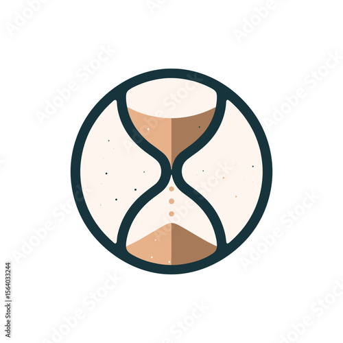 Abstract hourglass symbol representing the passage of time, with a minimalist design and soft colors