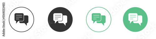Text chat icon vector pictogram for ui ux interface elements