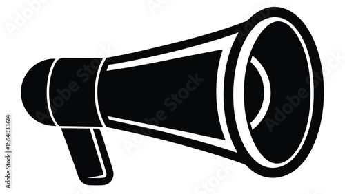 Loudspeaker Icon Black and White Megaphone Illustration
