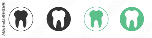 Tooth icon vector pictogram for ui ux interface elements