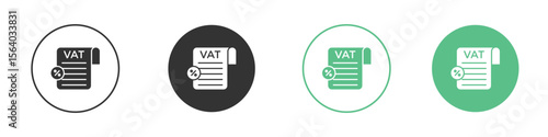 Value added tax VAT icon vector pictogram for ui ux interface elements