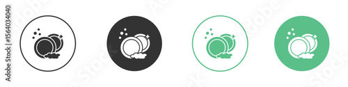 Washing dishes icon vector pictogram for ui ux interface elements
