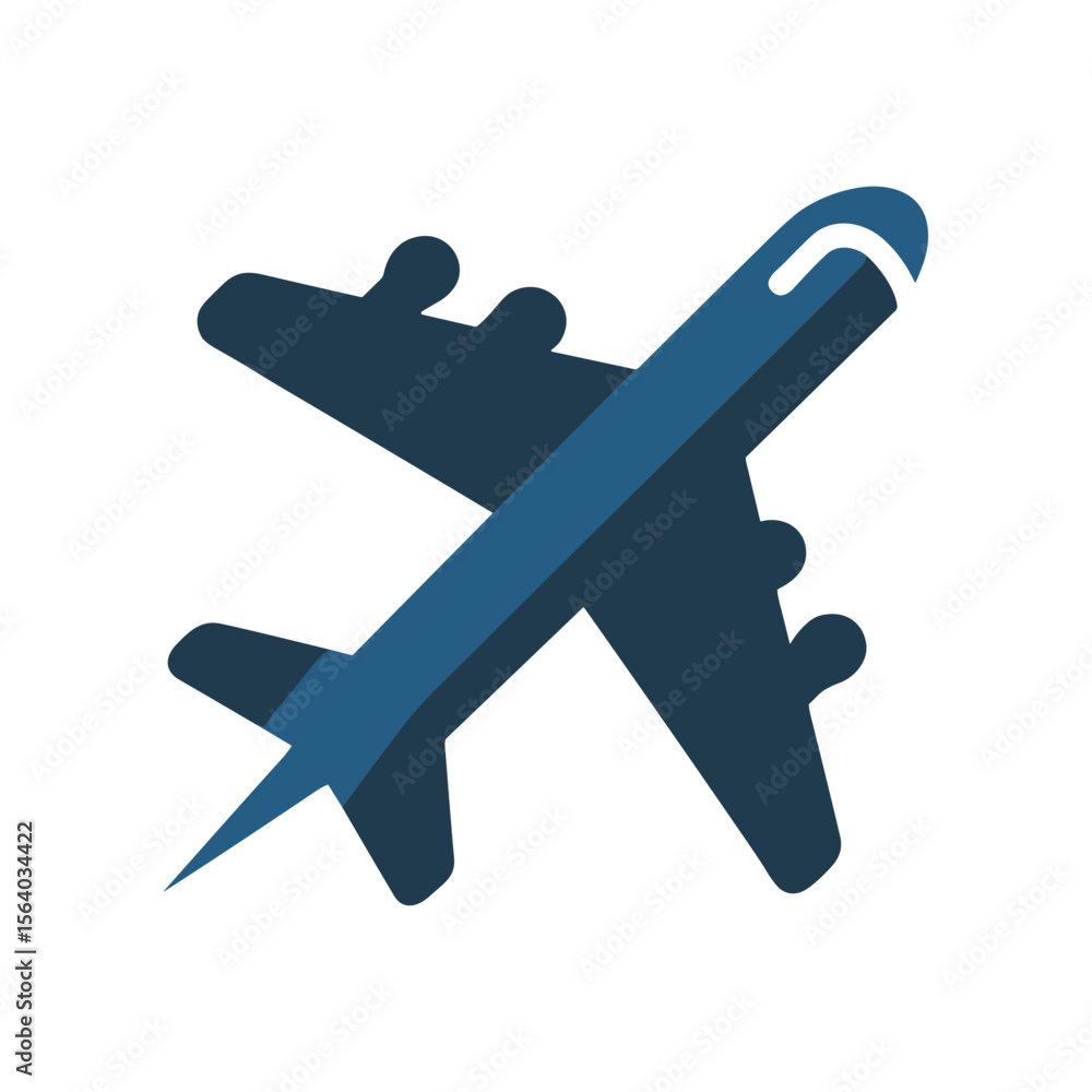 Obraz premium A sleek airplane silhouette flying against a clear sky, symbolizing travel and adventure