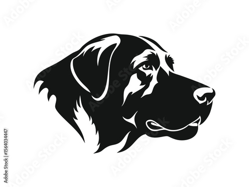 Anatolian Shepherd dog silhouette vector illustration, pet clipart, black and white animal shape