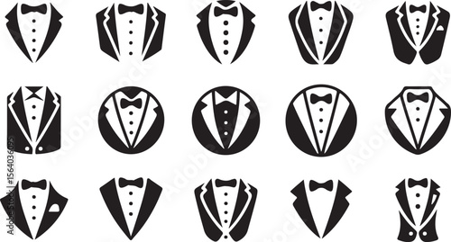 Silhouette of Tuxedo Styles Vector Illustration