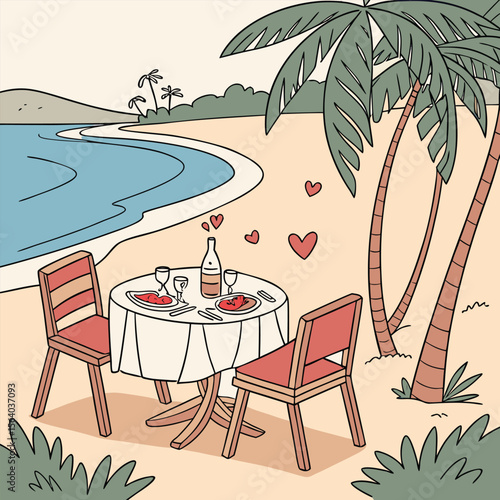 Romantic Beachside Picnic with Roses and Chocolate