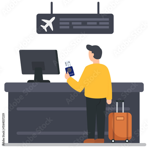 Checking in at the airport counter
