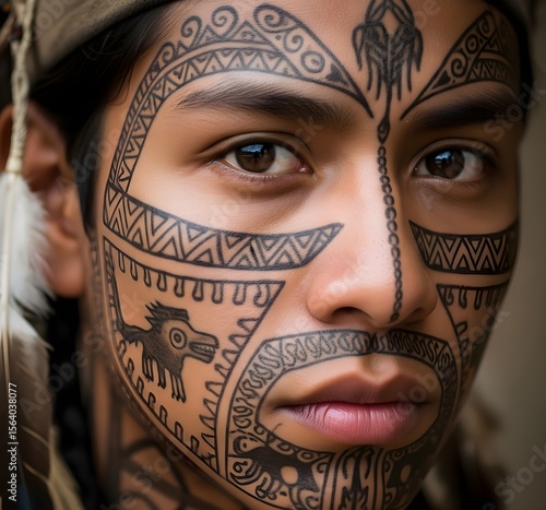 Person with facial tattoos