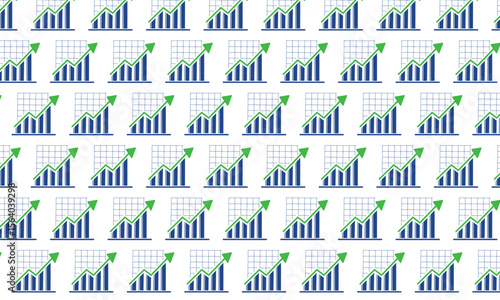 Growth Chart Pattern with Upward Arrows for Business and Finance

