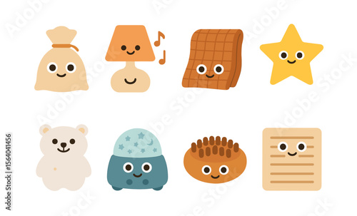 Cute sleep aid characters: adorable designs of toys, light, lamp, and comforting sound board