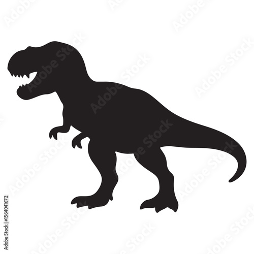 Dinosaur Family Silhouettes Walking Across Rocky Terrain