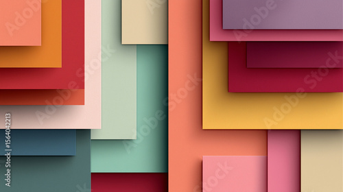 Background featuring multi-layered design in pastel tones. Material stylish design.