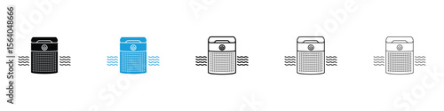 Air purifier icon in Editable stroke and solid flat vector pack