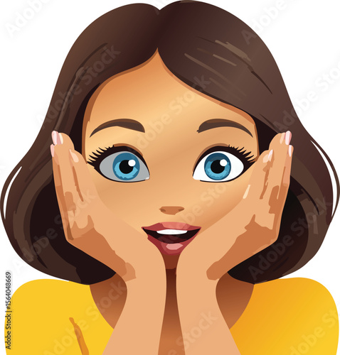 Shy Embarrassed Emoji Peeking Out from Behind Its Hands