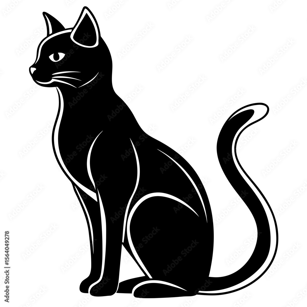 Fototapeta premium Cat Silhouette icon celebrating pets with fun, colorful, and loveable graphic