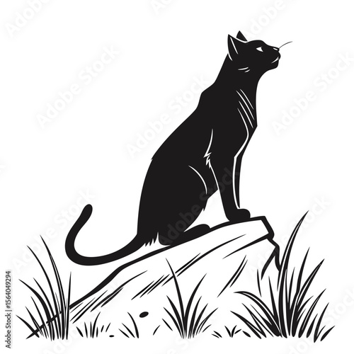 Cat Silhouette  icon celebrating pets with fun, colorful, and loveable graphic