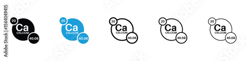 Calcium icon in Editable stroke and solid flat vector pack