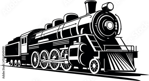 old steam locomotive Silhouette