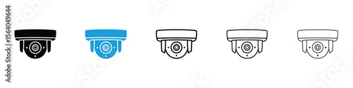 CCTV icon in Editable stroke and solid flat vector pack