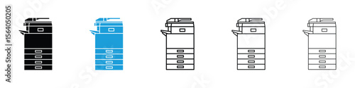 Copier icon in Editable stroke and solid flat vector pack