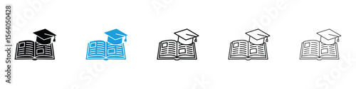 Curriculum icon in Editable stroke and solid flat vector pack