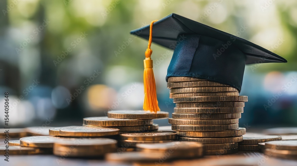Fototapeta premium Student loan repayment strategy education debt planning federal loan refinancing budgeting income-driven plan financial responsibility academic expense solution visual