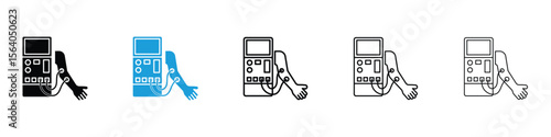 Dialysis icon in Editable stroke and solid flat vector pack