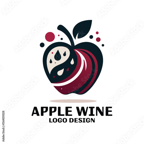 Apple Wine Vector Logo Design