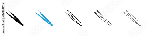 Eyebrow tweezers icon in Editable stroke and solid flat vector pack