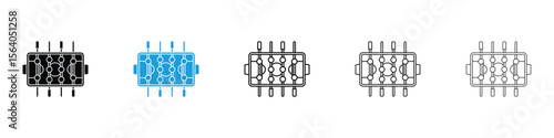 Foosball icon in Editable stroke and solid flat vector pack