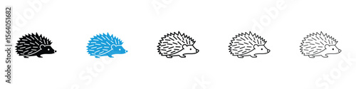 Hedgehog icon in Editable stroke and solid flat vector pack