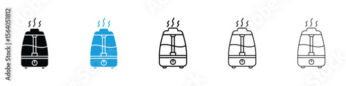 Humidifier icon in Editable stroke and solid flat vector pack