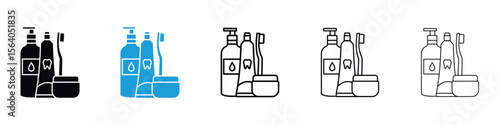 hygiene kit icon in Editable stroke and solid flat vector pack