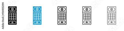 Intercom icon in Editable stroke and solid flat vector pack