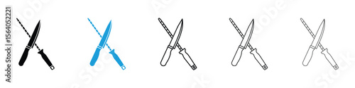 Knife sharpener icon in Editable stroke and solid flat vector pack