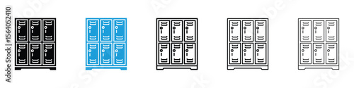 Locker icon in Editable stroke and solid flat vector pack