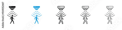 Motion sensor icon in Editable stroke and solid flat vector pack