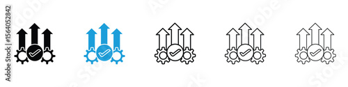 Operational excellence icon in Editable stroke and solid flat vector pack