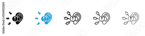 Otitis icon in Editable stroke and solid flat vector pack