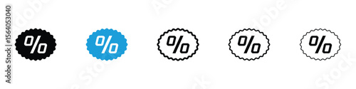 Percent icon in Editable stroke and solid flat vector pack