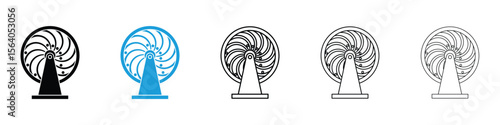 Perpetual motion icon in Editable stroke and solid flat vector pack