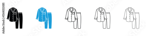 Pijama icon in Editable stroke and solid flat vector pack