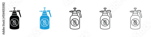 Pesticide icon in Editable stroke and solid flat vector pack