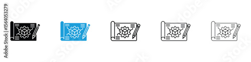 Prototyping icon in Editable stroke and solid flat vector pack